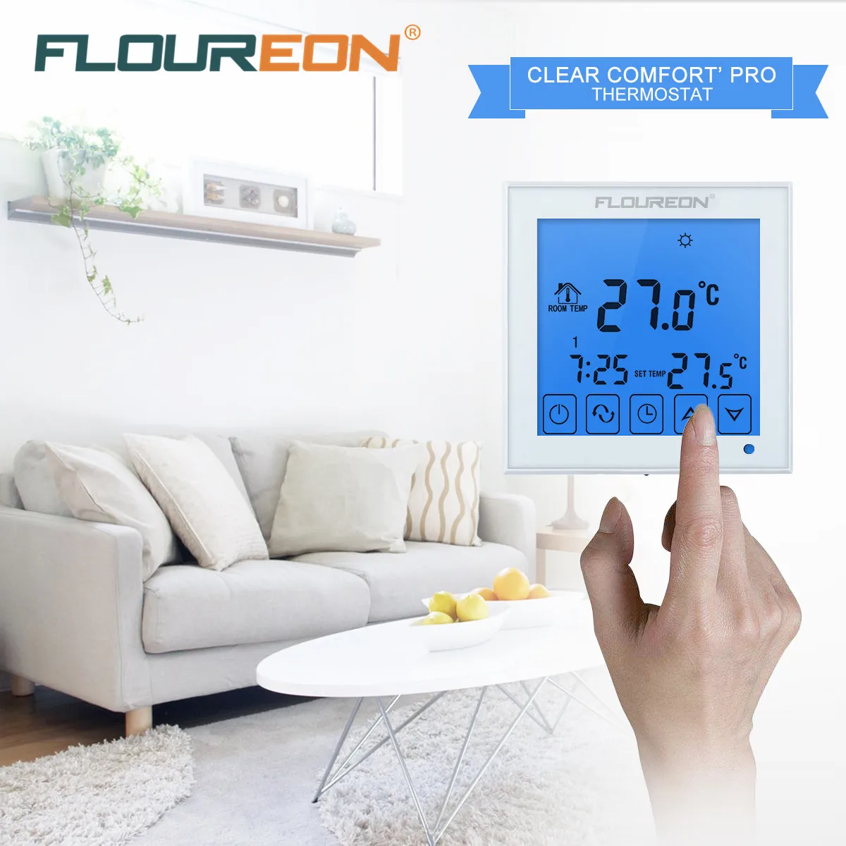 Floureon HY03WE 1 цифровой электрический нагревательный сенсорный экран термостат