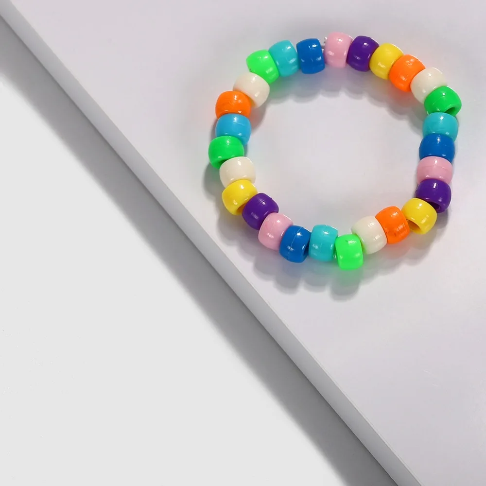 Girlgo летние аксессуары ювелирные изделия радужные бусины акриловые DIY Шарм Браслеты для женщин Бохо этнические браслет в виде морской раковины Bijoux подарок для девочки