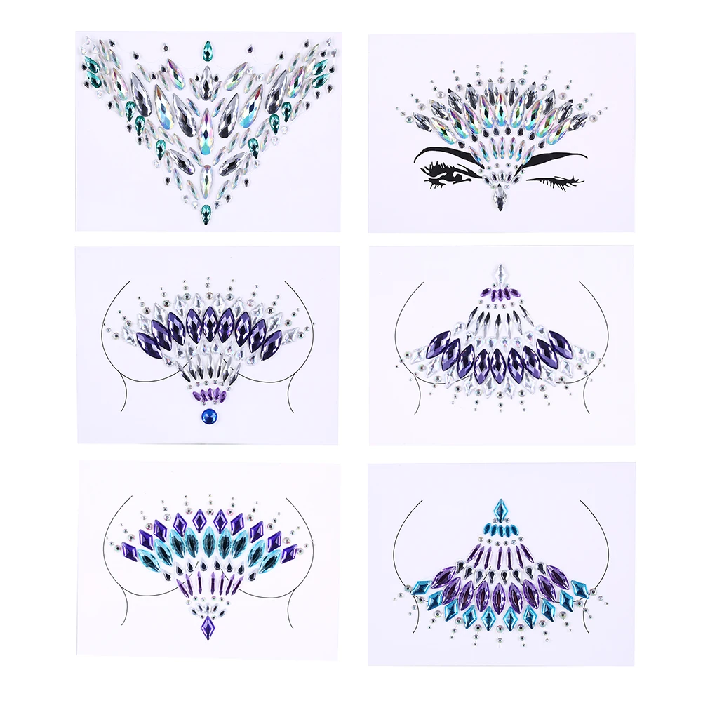 

1pc Women Bra Breast Pasties Adhesive Stickers Accessories Crystal Bra Stickers 16.5x12.5cm