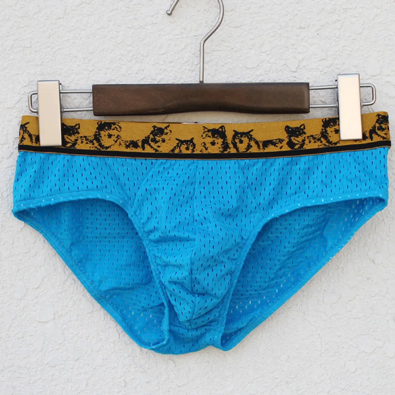 

WJ 3016SJ low men sexy briefs silky mesh breathable cool male underwear