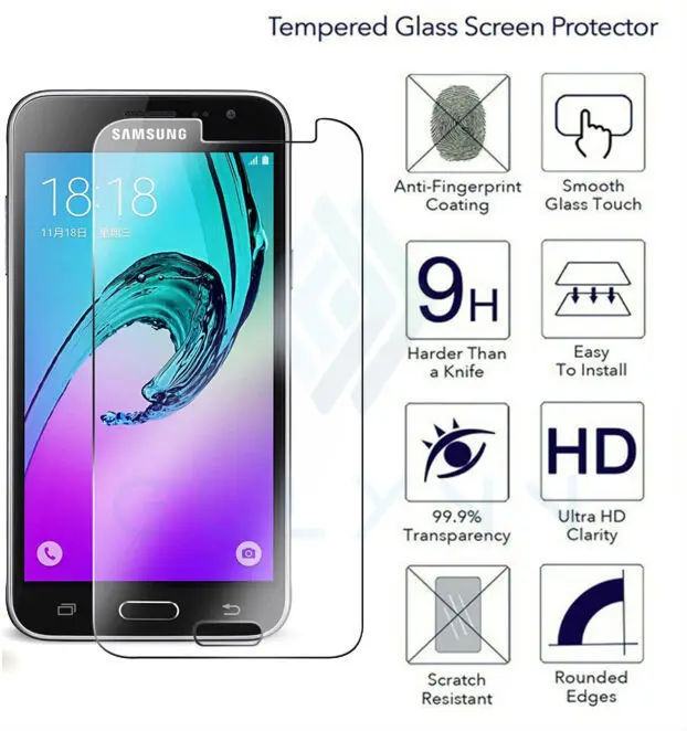 В продаже! 2.5D 9H Премиум Закаленное стекло пленка для Samsung Galaxy S6 S7 A3 A5 J1 J2 J3 J5 Prime Mini