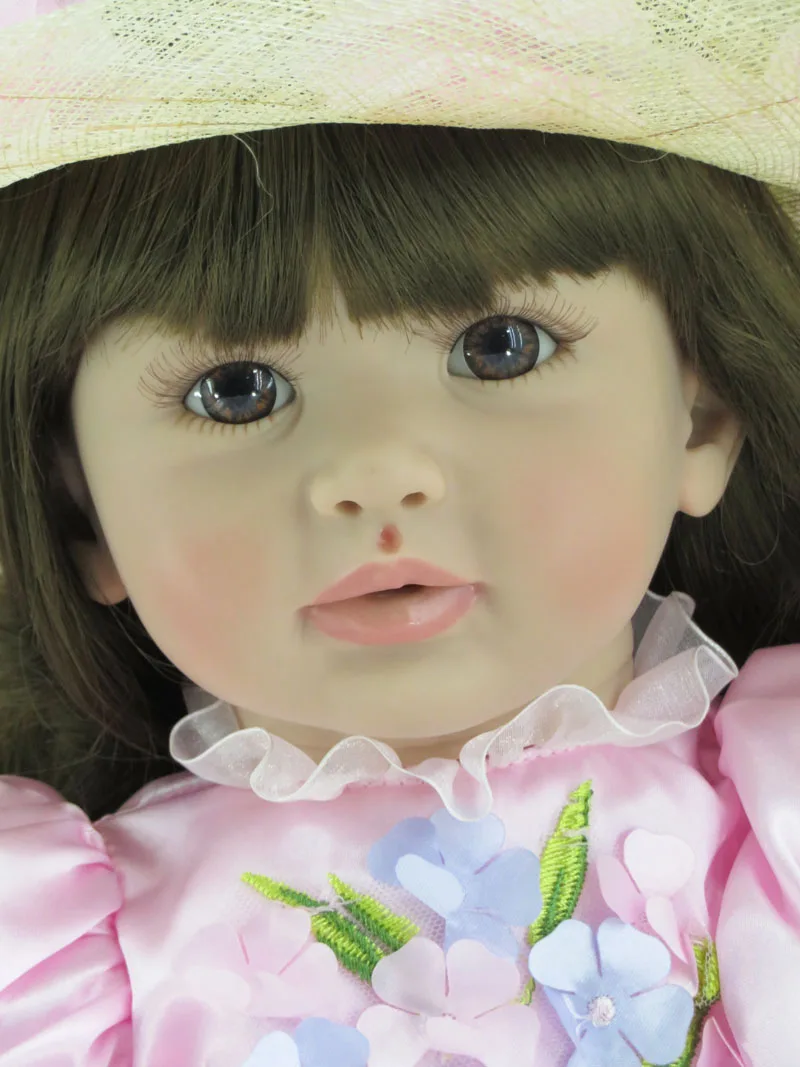 Кукла реборн силиконовая 24 дюйма 60 см с шапкой|baby girl doll toy|doll toysgirl toy |