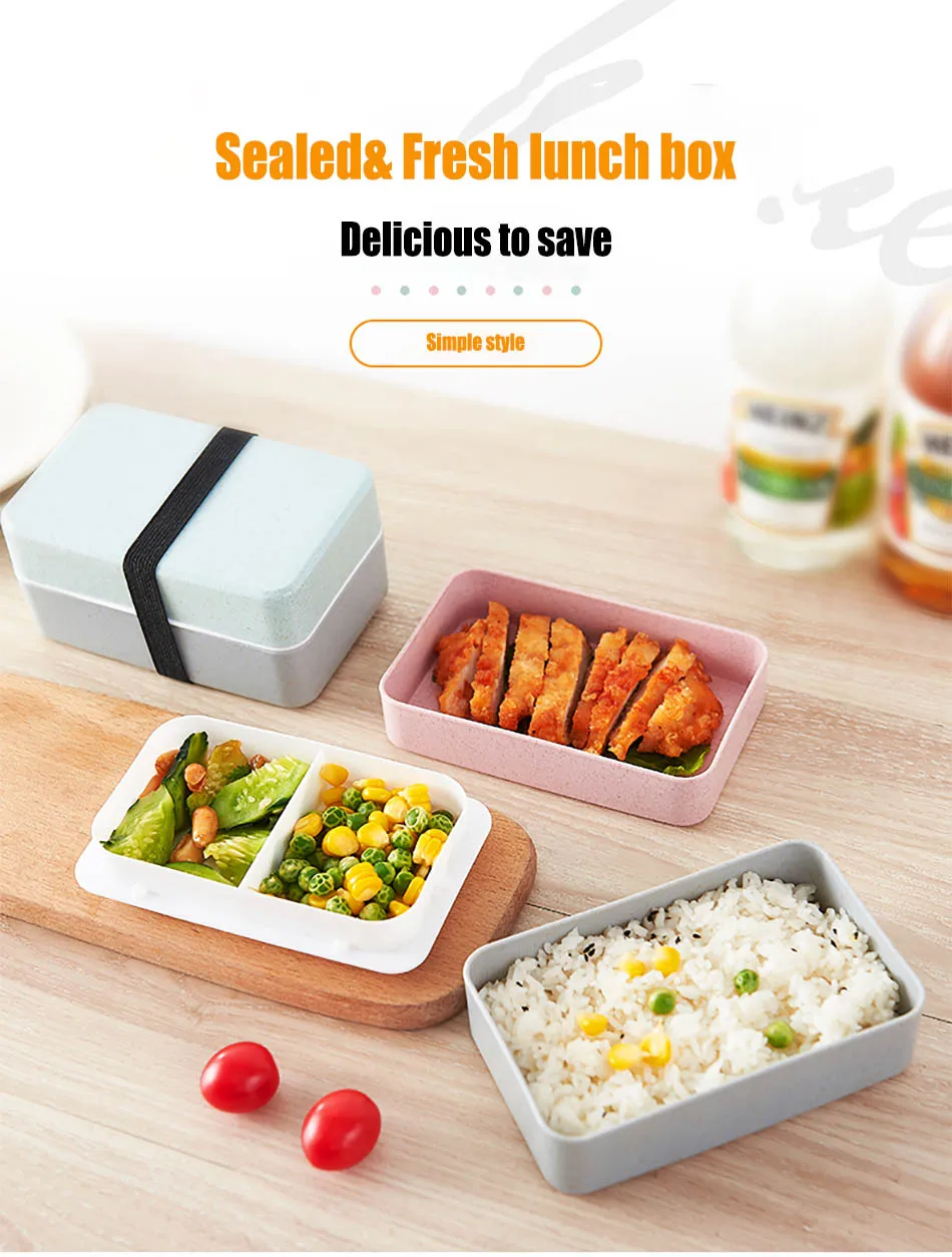 MICCK здоровый материал Ланч-бокс двойной слой Bento box с миской для супа портативный Термоизолированный контейнер для еды Microwavable