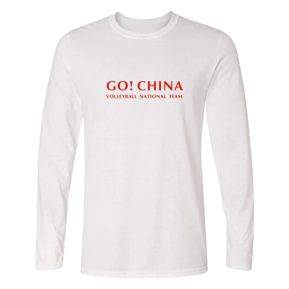 Go China Футболка с принтом славная сборная одежда футболки длинными рукавами для