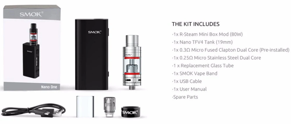 Vape SMOK Nano One Starter Kit электронная сигарета r-пара мини 80 Вт TC испаритель коробка мод Nano TFV4 Танк против Pico S219