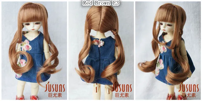 JD186, 1/6, 1/4, 1/3, красивые кукольные парики с двойной пони, BJD, размер 6-7 дюймов, 7-8 дюймов, 8-9 дюймов, модный кукольный парик, парики YOSD MSD SD, распродажа