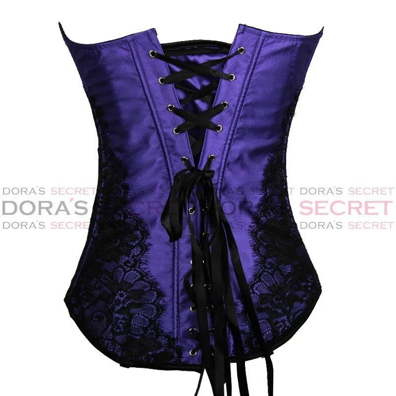 New Sexy Bone Corset Sleepwear + G string Lingerie Bustiers Classical Lace Overlay Gray&Green/Red//Purple Drop Shipping|underwear choice|sleepwear