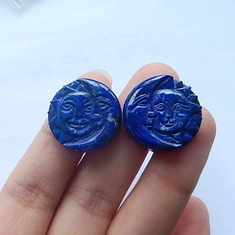 Кабошоны круглые из натурального камня Lapis Lazuli 18x18x4 мм 9 4 г аксессуары для