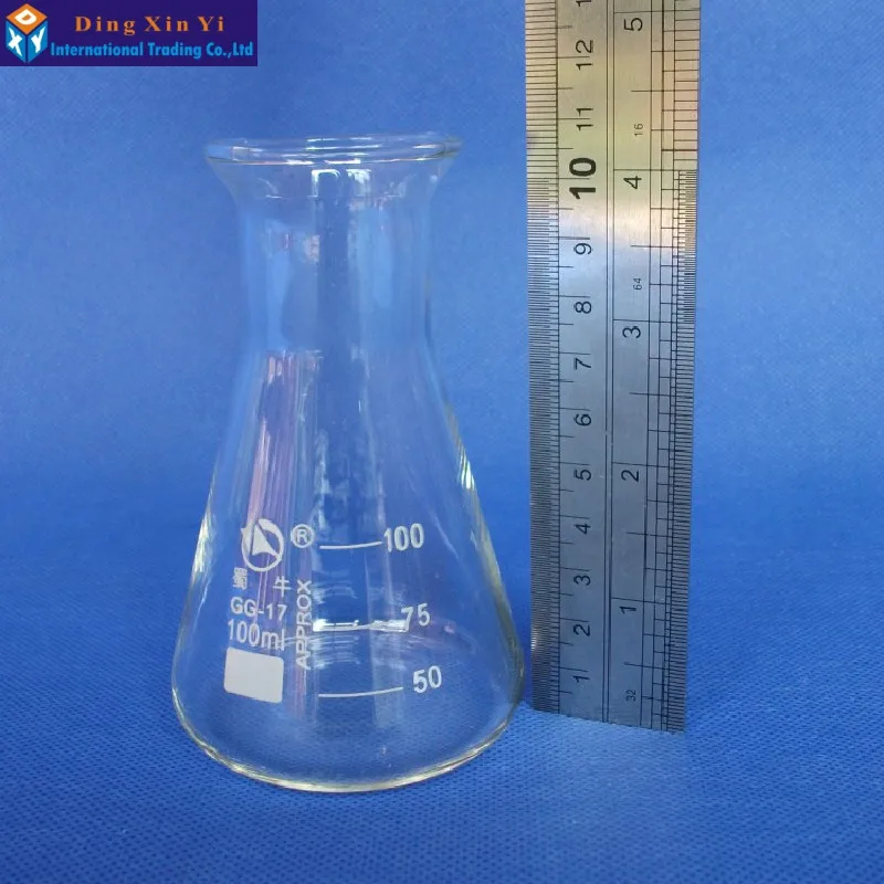 Коническая стеклянная фляжка 100 мл 1 шт.|flask lab|flask giftglass router |