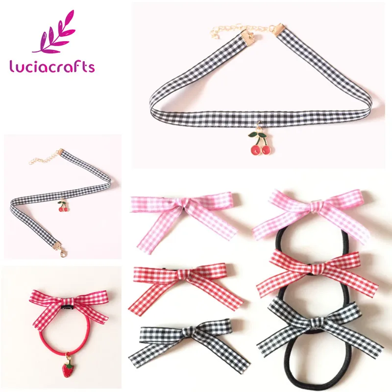Lucia crafts, 6 ярдов(1 ярд/цвет), 10 мм, лента с принтом в горошек, корсажная лента для лука, для самостоятельного пошива одежды, аксессуары R0402