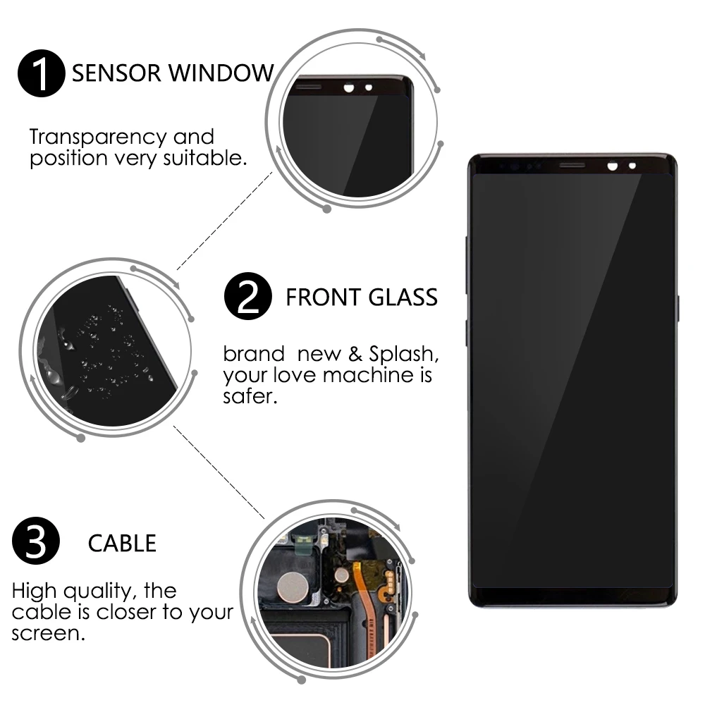Super AMOLED 6 3 &quotдля SAMSUNG GALAXY Note 8 ЖК кодирующий преобразователь сенсорного экрана в