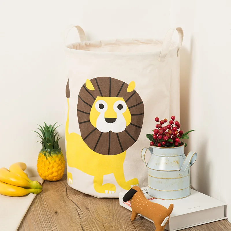 Lion Горячие дети мультфильм водонепроницаемый хранения бочонок Игрушка Одежда Корзина для белья пикник коробка Органайзер корзина детская, прачечная organizador - Цвет: Lion