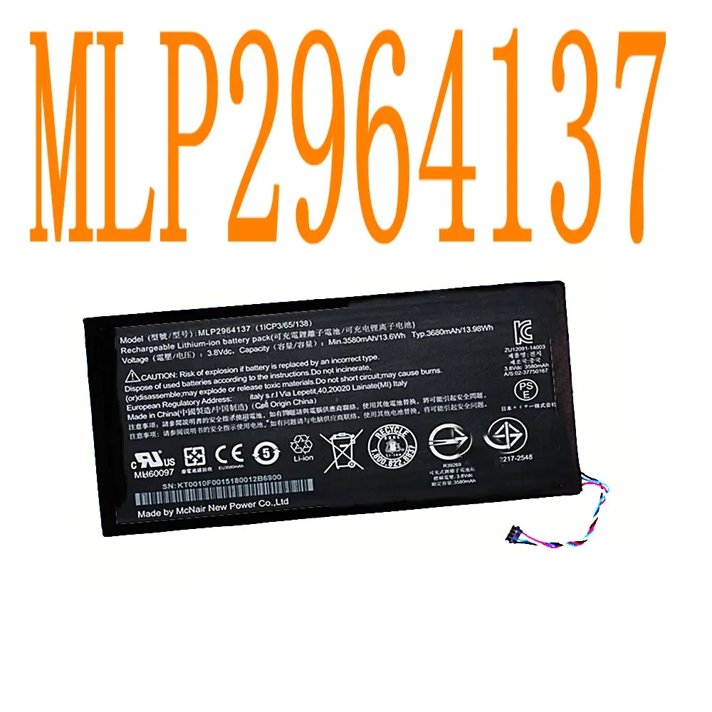Высокое качество Замена батареи подлинный литий ионный 3580mAh MLP2964137 для Acer lconia One 7 B1