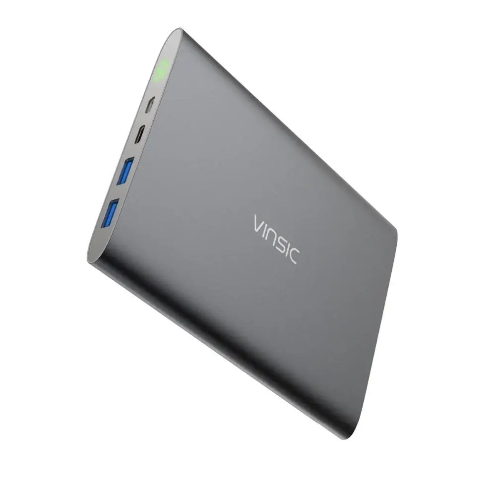 Vinsic 20000 мАч Внешний аккумулятор Dual USB Type C 5 в 3A светодиодный дисплей Внешнее