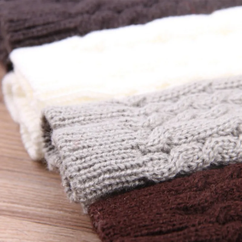 Женские теплые мягкие перчатки зимняя и осенняя теплая вязаная рукавица без