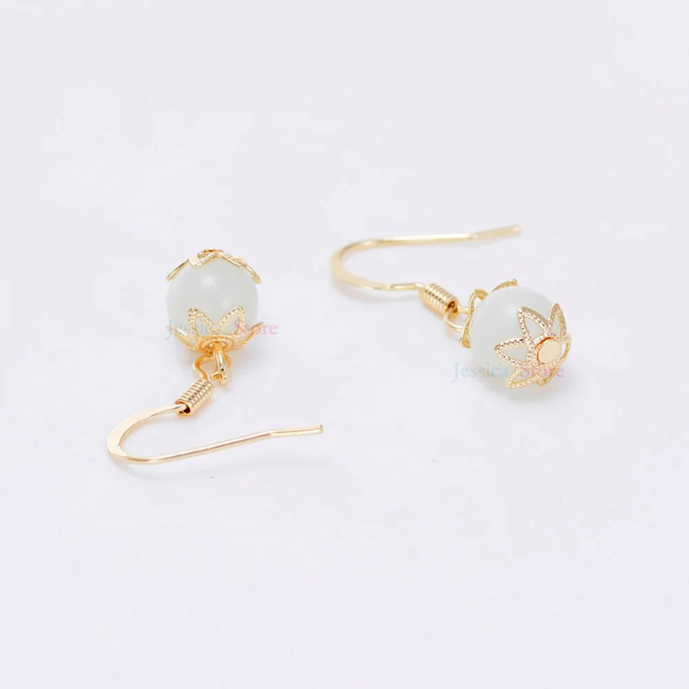 Медные золотые серьги "Сияющие шары в темноте" с жемчужными подвесками для девушек и женщин.