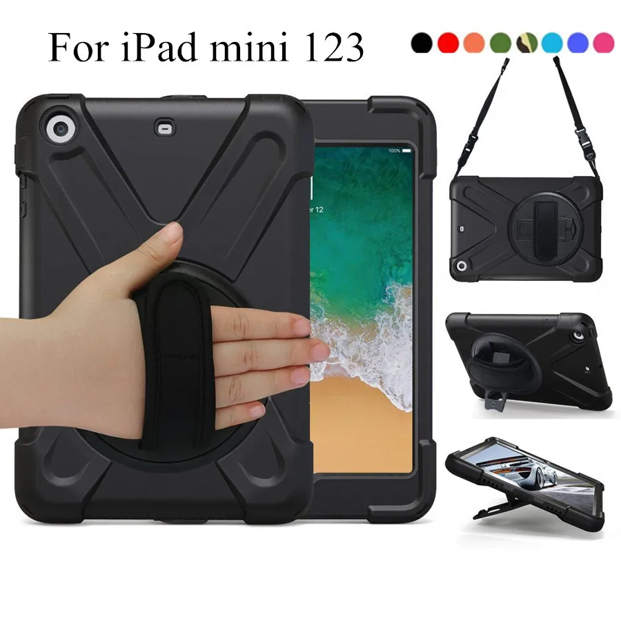 Чехол для iPad mini 1 2 3 ручной ударопрочность всего тела крышка 360 Ручка Стенд рукав