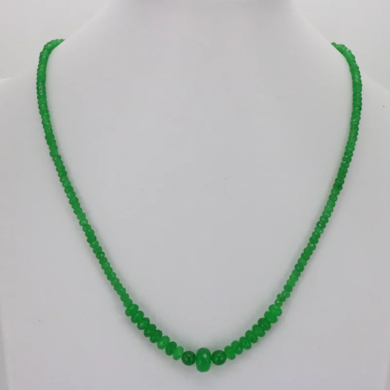 

Abacus shaped green aventurine faceted 2x4-6x10mm necklace 18 inches DIY stone best selling women jewelry wholesale