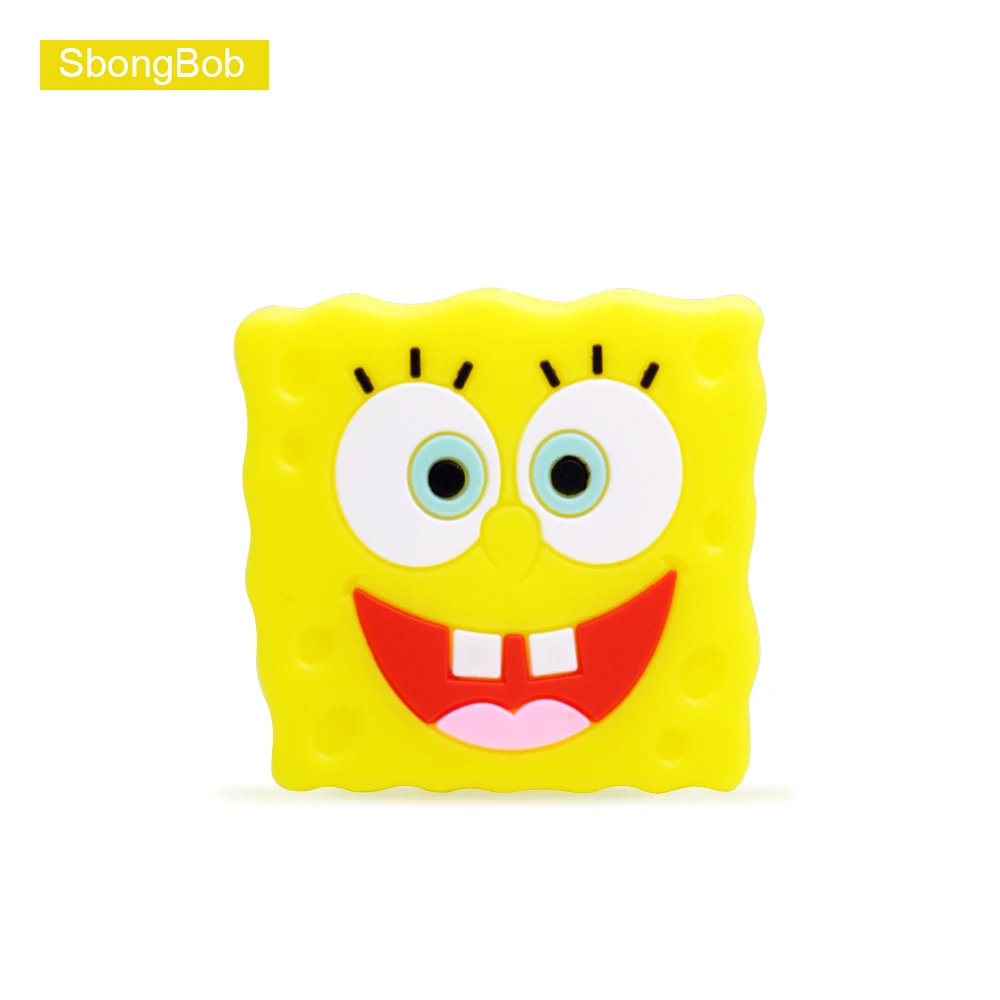 SbongBob ЦУМ милый мультфильм укус животных кабель протектор для iPhone USB кабель данных чомперы зарядное устройство провода намотки Организатор кукла модель - Цвет: SbongBob