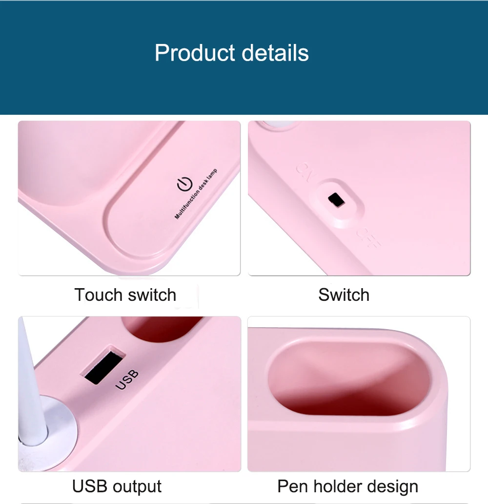 Многофункциональный сенсорный usb-держатель для ручек светодиодный настольный светильник для студентов, офиса, спальни, настольная лампа для чтения