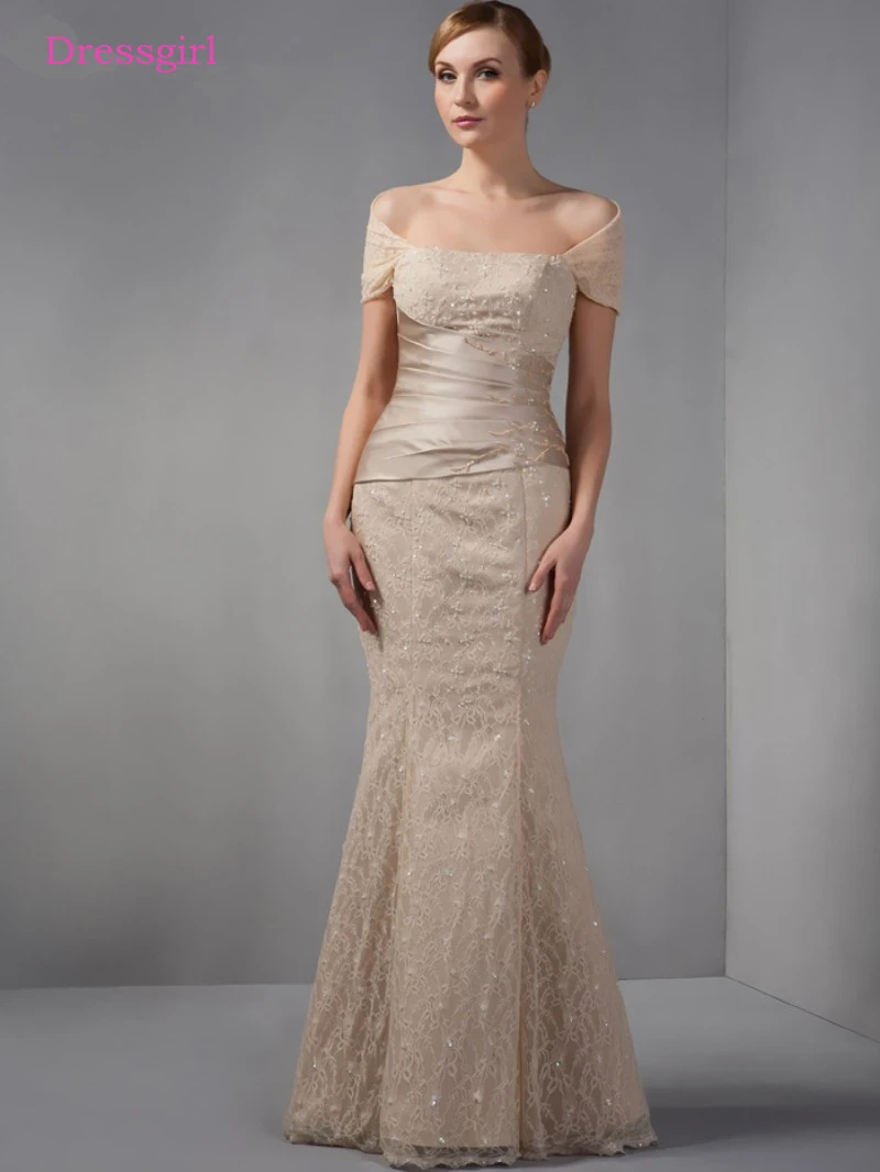 

Champagne Mother Of The Bride Dresses Mermaid Lace Appliques Beaded Plus Size Long Elegant Groom Mother Dresses Wedding