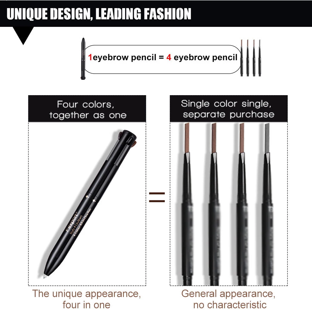 4 In 1 Multi-function Automatic Eyeliner Waterproof Lasting Eye brow Tattoo Pen Makeup | Красота и здоровье