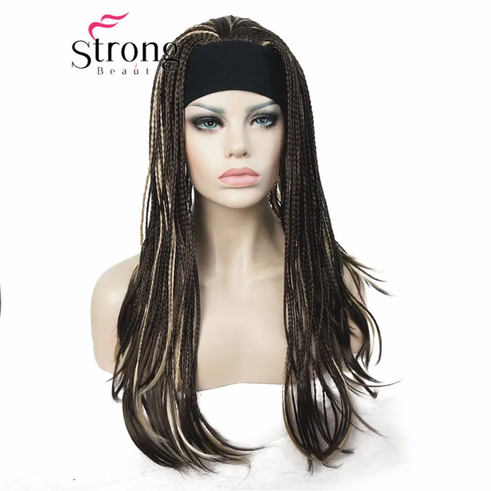 StrongBeauty, длинный блонд, Плетеный, 3/4, оголовье, полный синтетический парик, коробка, косы, парик, покрытие, парики, цвет на выбор