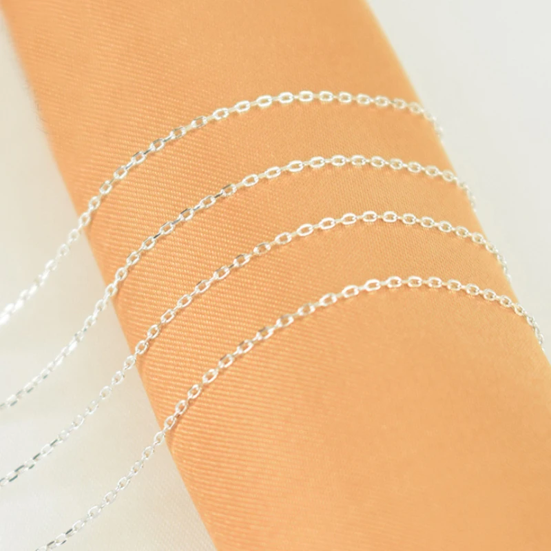 Настоящее Стерлинговое Серебро 925 пробы тонкое овальное ожерелье с цепочкой Rolo 1