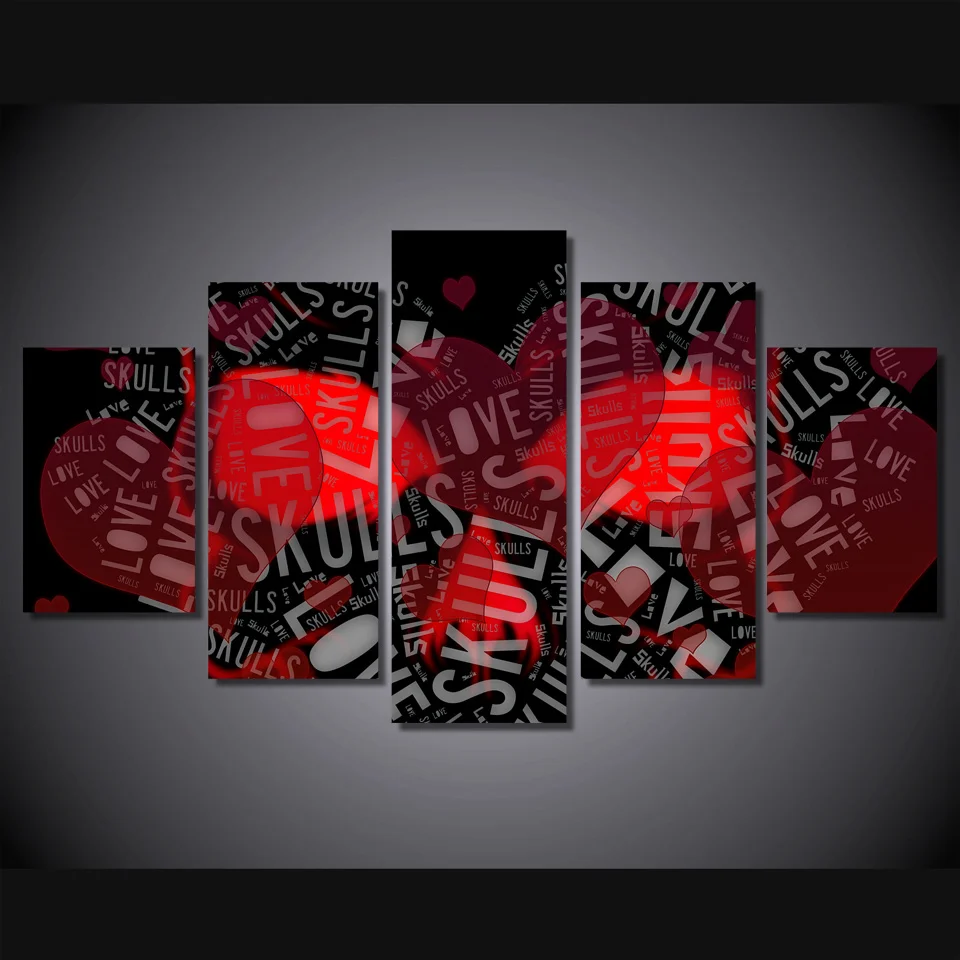 Художественная картина Artsailing5 шт. на холсте HD печать украшение комнаты красные