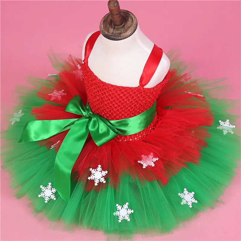Платье-пачка принцессы рождественское платье для девочек Снежная зеленый