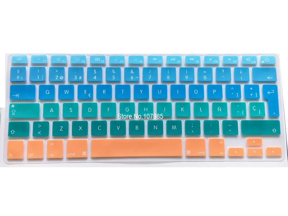 Силиконовые чехлы с градиентным испанским и английским языками для клавиатуры