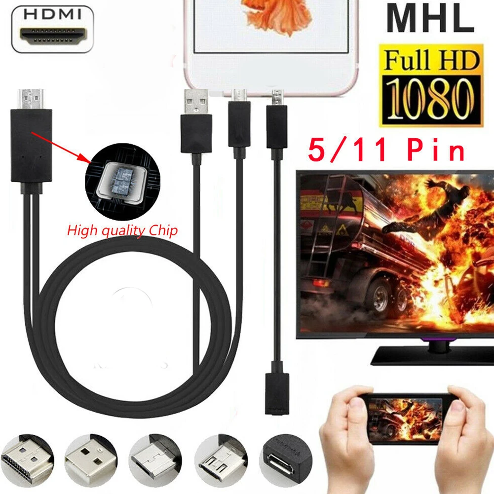 Micro USB к HDMI HD tv простой в использовании адаптер зеркального отображения кабель
