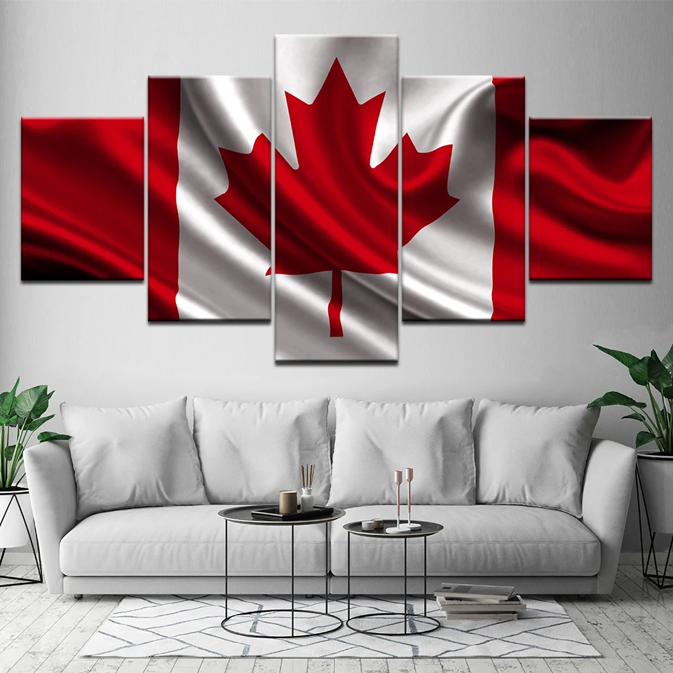 

5 Pieces Canadian flag New HD Printed Modern Wall Art Decor Picture Painting On Canvas Painted For Decoration Home Room Artwork