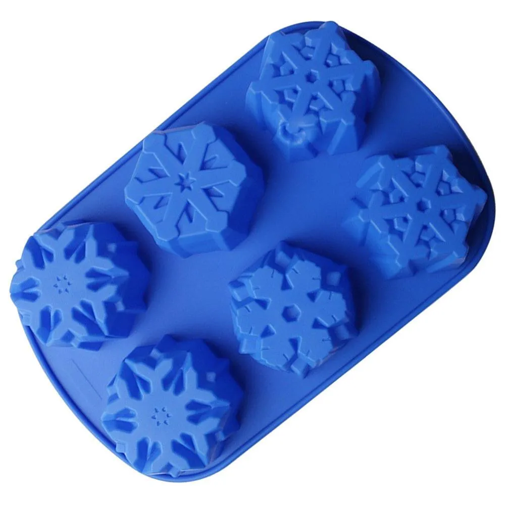 Силиконовые 6cavity форма для выпечки тортов DIY украшения снежинки конфеты