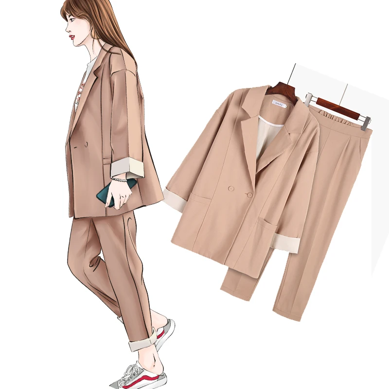 Women sweatsuits sets Spring and Autumn New style solid color office ladies business professional OL uniform two-piece suit