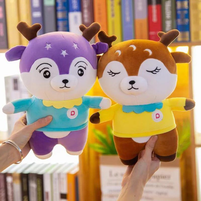 Четырехсторонний флисовый олень милый звездное небо наполненный плюшевым