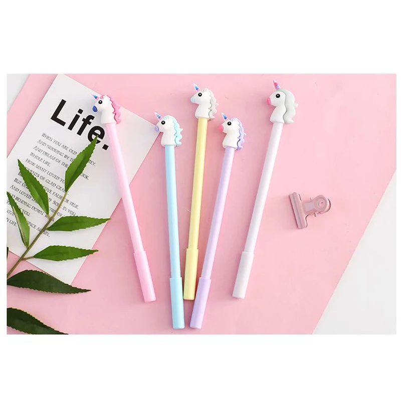Кавайная гелевая ручка с единорогом шариковая школьные и офисные принадлежности