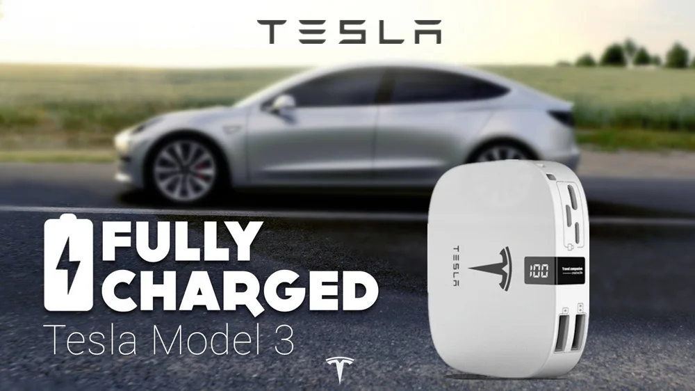 Новое поступление Тесла Мощность банк Зарядное устройство USB 12000 мА/ч банка силы