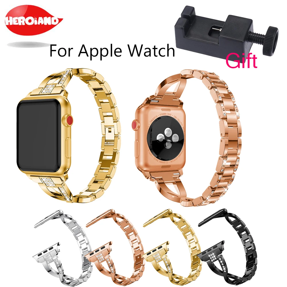 Популярные женские ремешки для часов Apple Watch 38 мм 42 40 44 бриллиантовый ремешок из