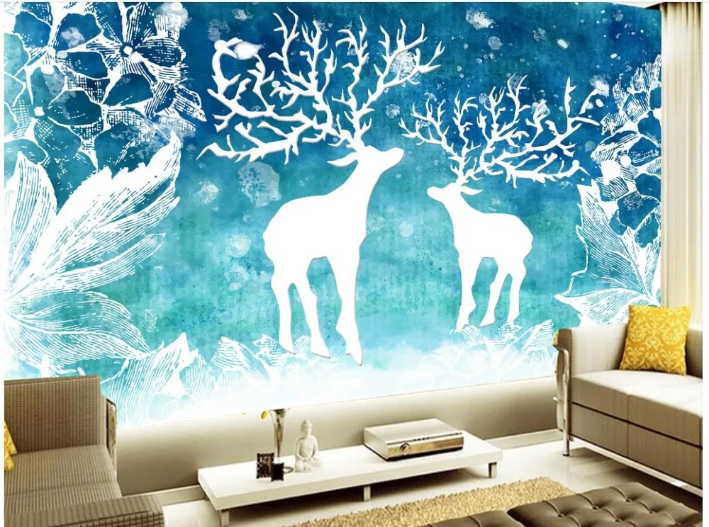3d customized wallpaper wall mural photo Modern minimalist deer classic for walls | Обустройство дома