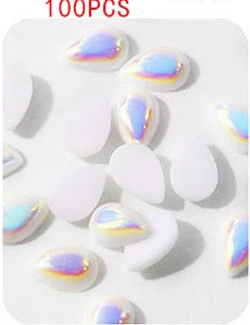 number4-100pcs 100 шт AB радужные жемчужины для дизайна ногтей Подвески шпильки/Русалка Halo жемчуг ногтей деко/3-D новые очаровательные японские украшения для ногтей - Цвет: number4-100pcs