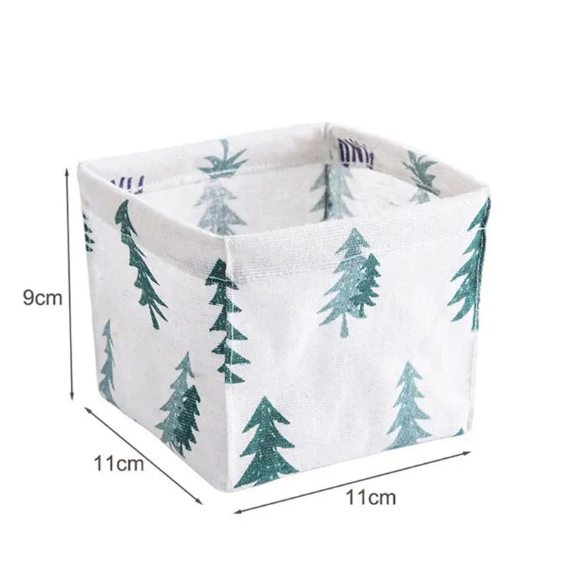 Snowy deer MICCK настольная корзина для хранения с милым принтом, водонепроницаемый Органайзер, тканевая игрушка, косметическое украшение, коробка для хранения мелочей, Офисная коробка для хранения - Цвет: Snowy deer