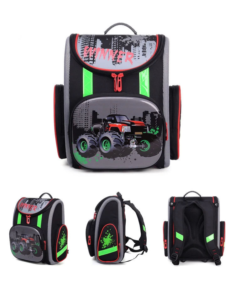 2017 россия delune марка мультфильм гонки автомобили школьные сумки для мальчиков