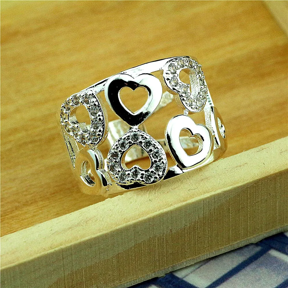 Серебряное кольцо из циркона 925 пробы новое уникальное открытое любовное