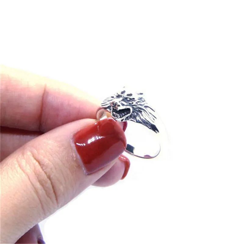 Женское вечерние ЦО из серебра 925 пробы с головой волка размер 6 10|Кольца| |