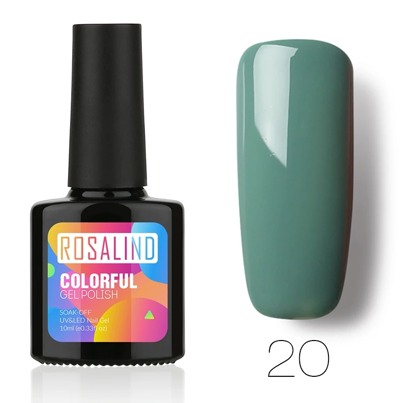 ROSALIND гель 1 S 10 мл цветной яркий гель для ногтей 01-30 DIY чистый цвет для росписи ногтей сушеные ультрафиолетовые светодиодные лампы лак для ногтей - Цвет: 20