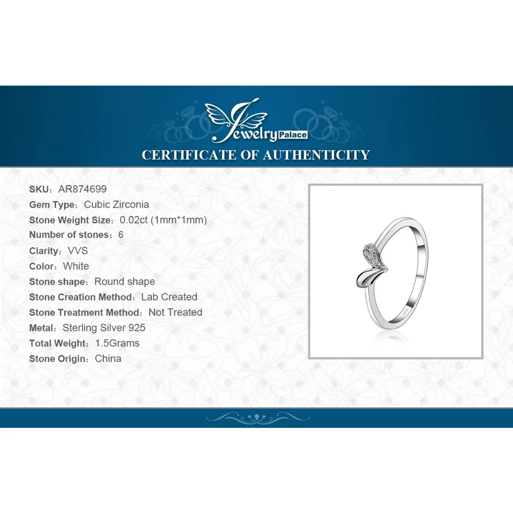 JewelryPalace сердечка фианитами кольцо стерлингового серебра 925 Обручальное best
