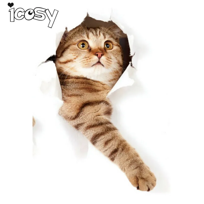 Icosy креативные Мультяшные животные кошка фигурка ПВХ Магнитные наклейки магниты