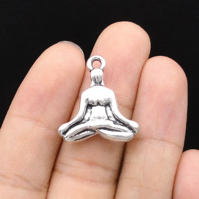 10 шт. античные серебряные подвески для йоги 24х21мм|charm pendant|yoga charmssilver charm pendant |