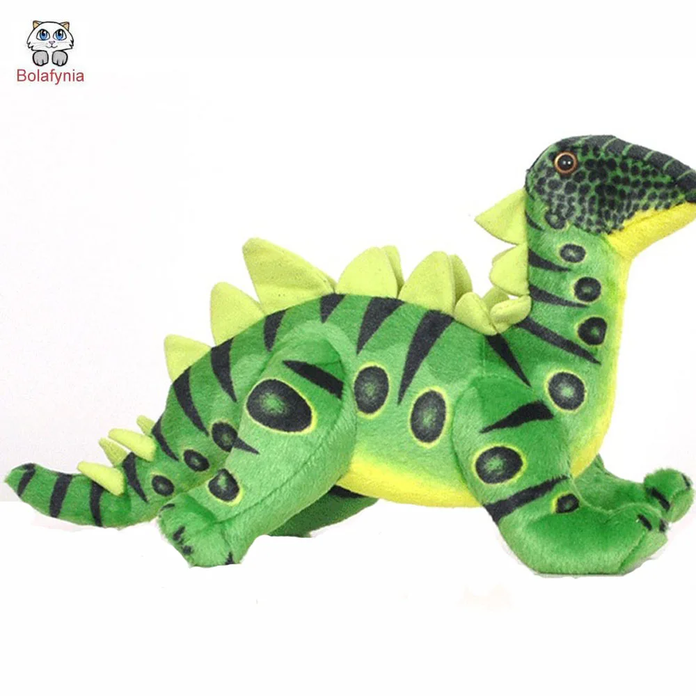 Детская мягкая плюшевая игрушка кукла среднего размера стегозавр четыре цвета